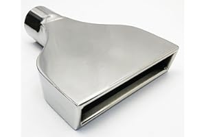Exhaust Tip 2.50 In Inlet 7.75 X 2.25 In Outlet 10.00 In Long Rolled Rectangle W225775-250-CMSS Stainless Steel Wesdon Exhaus