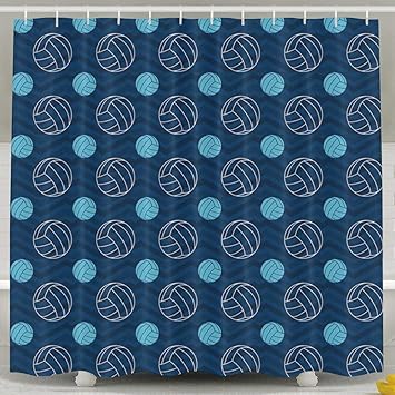 Amazon Com Flaun Shower Curtain Blue And Tan Chevron Voeyb Fabric