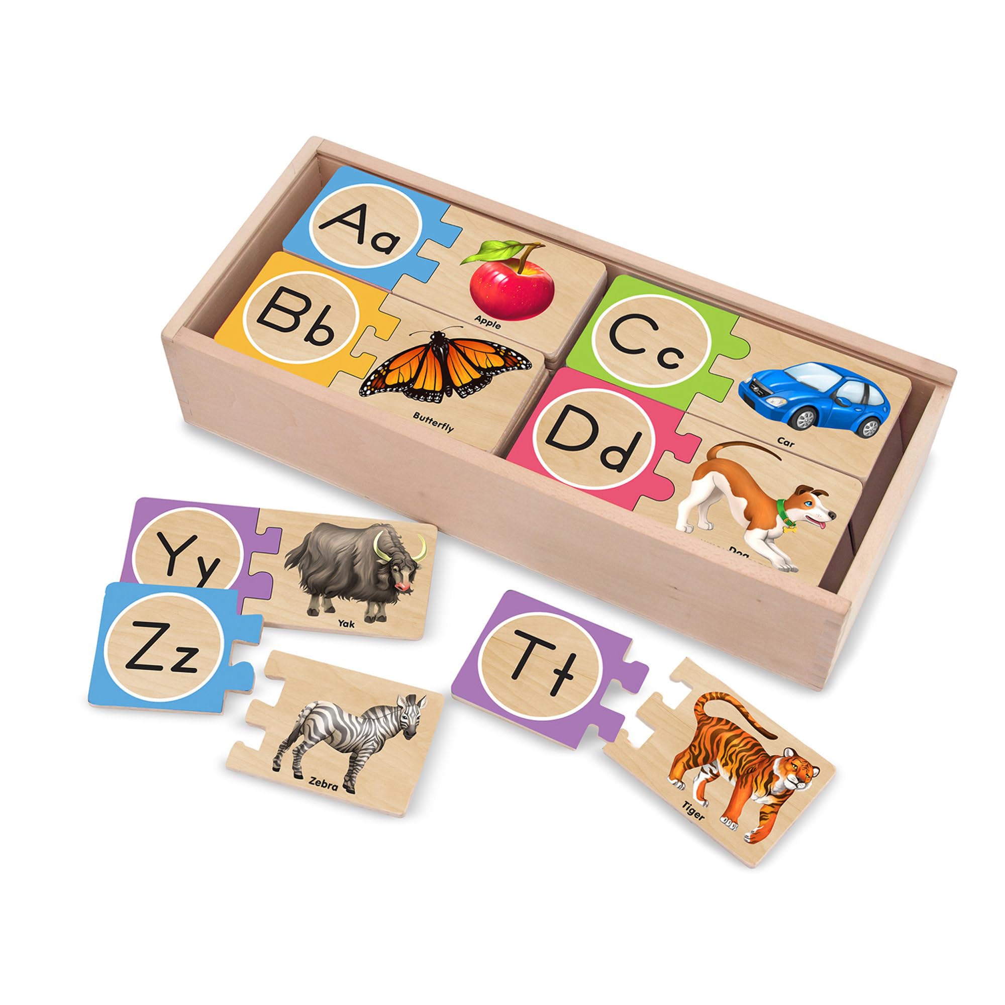 Melissa & Doug Self-Correcting Alphabet Wooden Puzzles | Educational Toys for Kids, 52 Pcs | Age 4+ — image 1