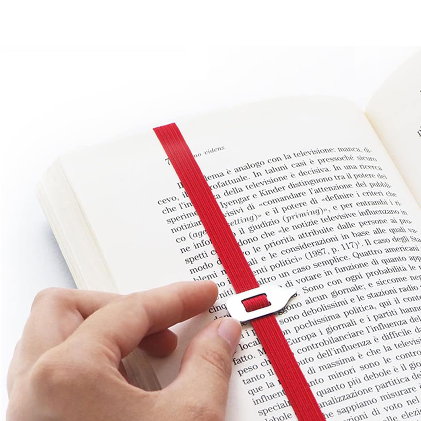 1 Pack Elastic Bookmark Perfect for Any Book, Office - Bookmarks for Women - Bookmarks for Children - Don't Lose Your Mark, Made in Italy Book Marks (red)