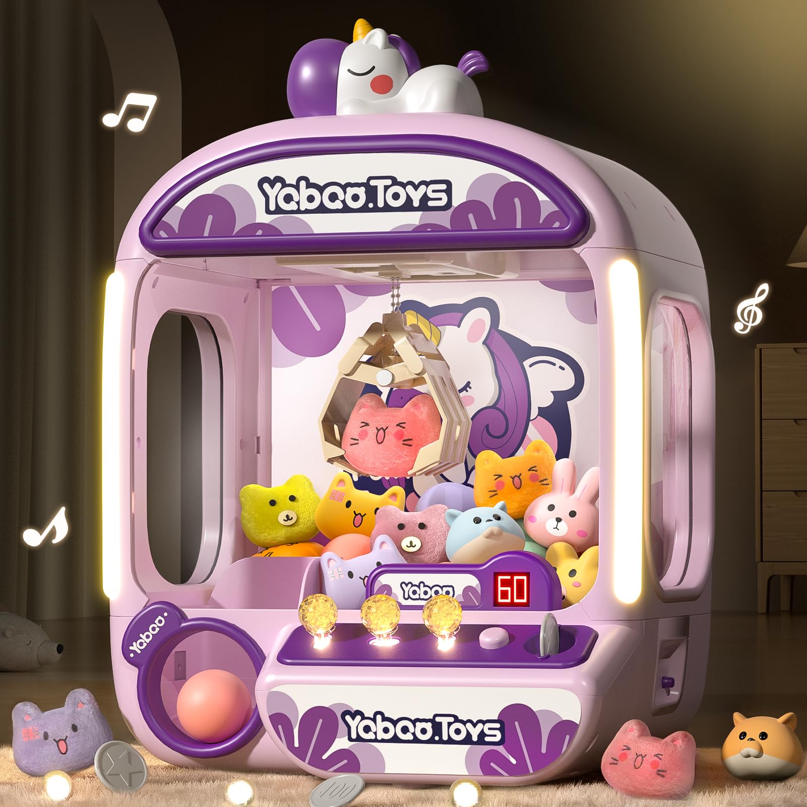 Photo 1 of Claw Machine for Kids, Unicorns Toy Claw Machine Large, Mini Arcade Claws Machine with Prizes Toys Refill Inside, Kids Vending Game Machine, Party Prize Candy Dispenser, Birthday Gift for Girls Boys