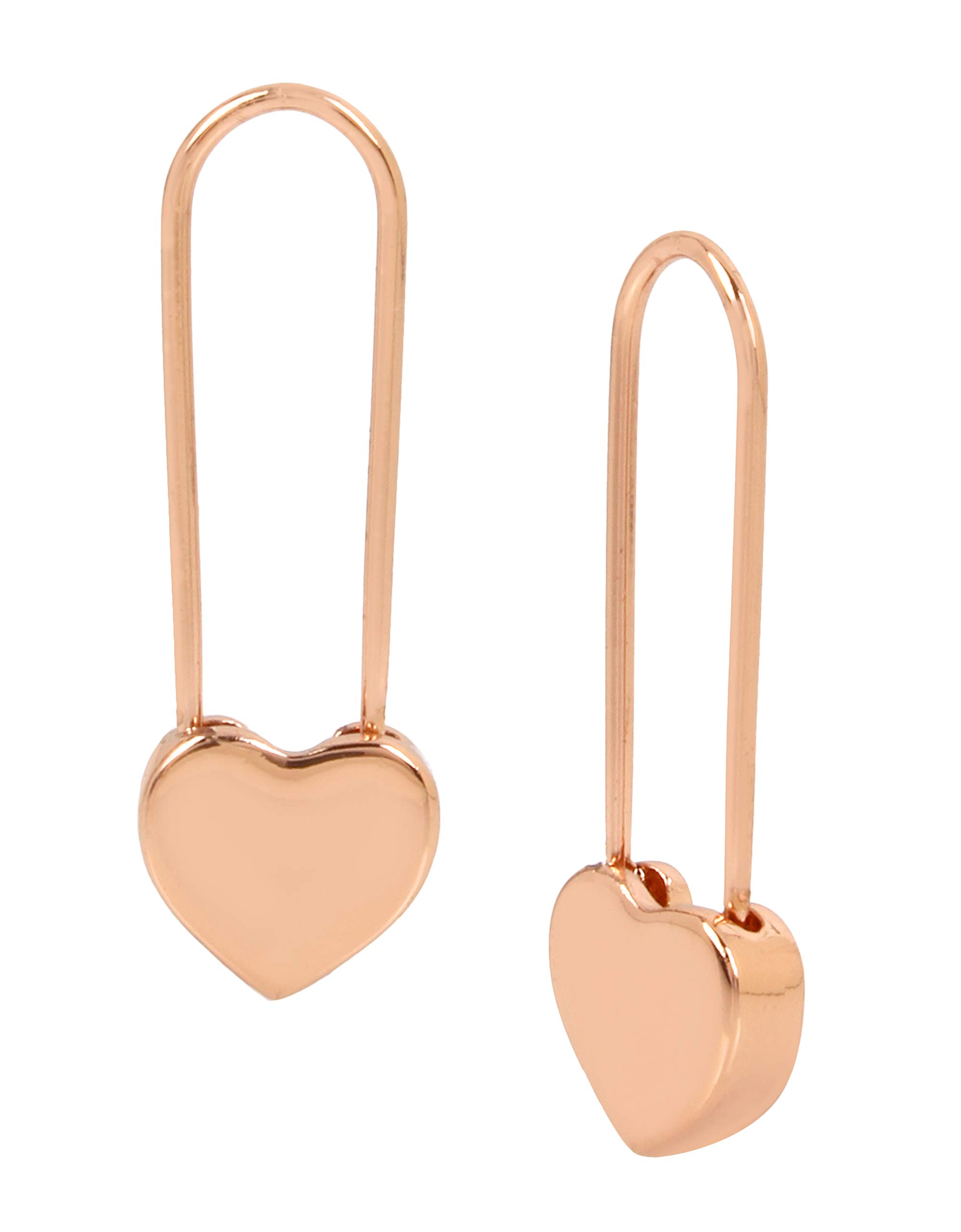 Heart Safety Pin Earrings