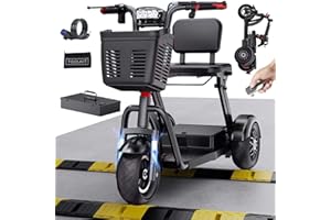 Heavy-Duty 3 Wheel Mobility Scooter for Adults & Seniors - Folding Electric Powered Mobility Scooter & 220-330 lbs Weight Cap