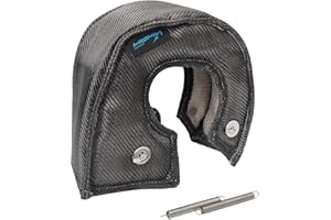 HiwowSport Carbon Fiber Turbo Blanket T4 Cover Turbocharger Heat Shield Cover Fastener Springs for T4