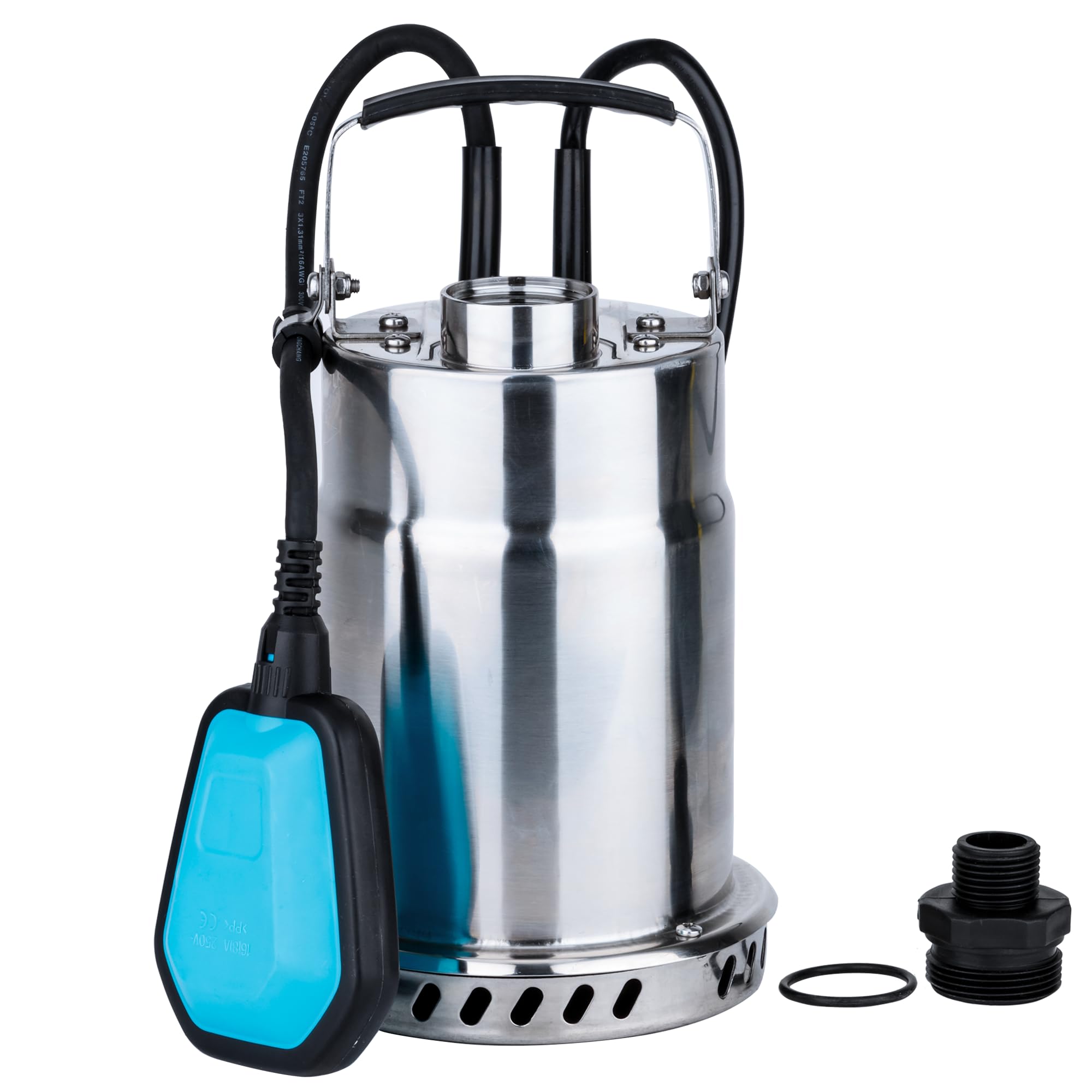 Photo 1 of BOMGIE 1/2HP Sump Pump 2730GPH Stainless Steel Submersible Water Pump 115V w/Adjustable Automatic Float Switch, Clean Water Removal Transfer Sump Pump for Basement Pool, Pond, Garden and Hot Tub