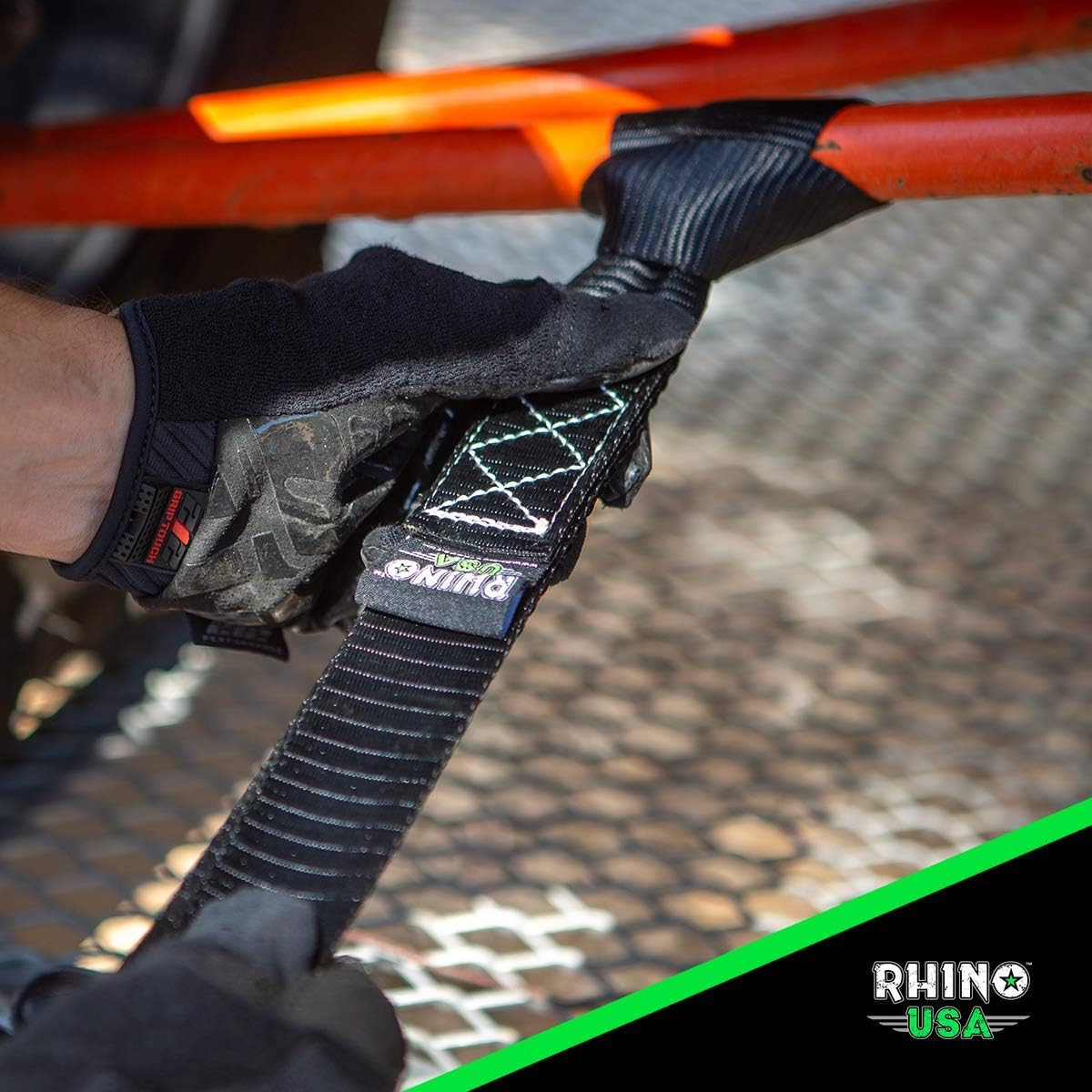 Rhino USA Ratchet Straps Heavy Duty Tie Down Set, 5,208 Break Strength - (4) Heavy Duty 1.6" x 8' Cargo Tiedowns with Padded Handles & Coated Chromoly S Hooks + (4) Soft Loop Tie Downs Strap (Black): Automotive