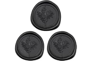 Uwilowe 60 Pcs Black Wax Seal Stickers, Wedding Invitation Accessories Wax Stickers - Peferct for Wedding Accessories Sticker, Gift Box Craft Wrapping, Christmas Cards Envelope Seals