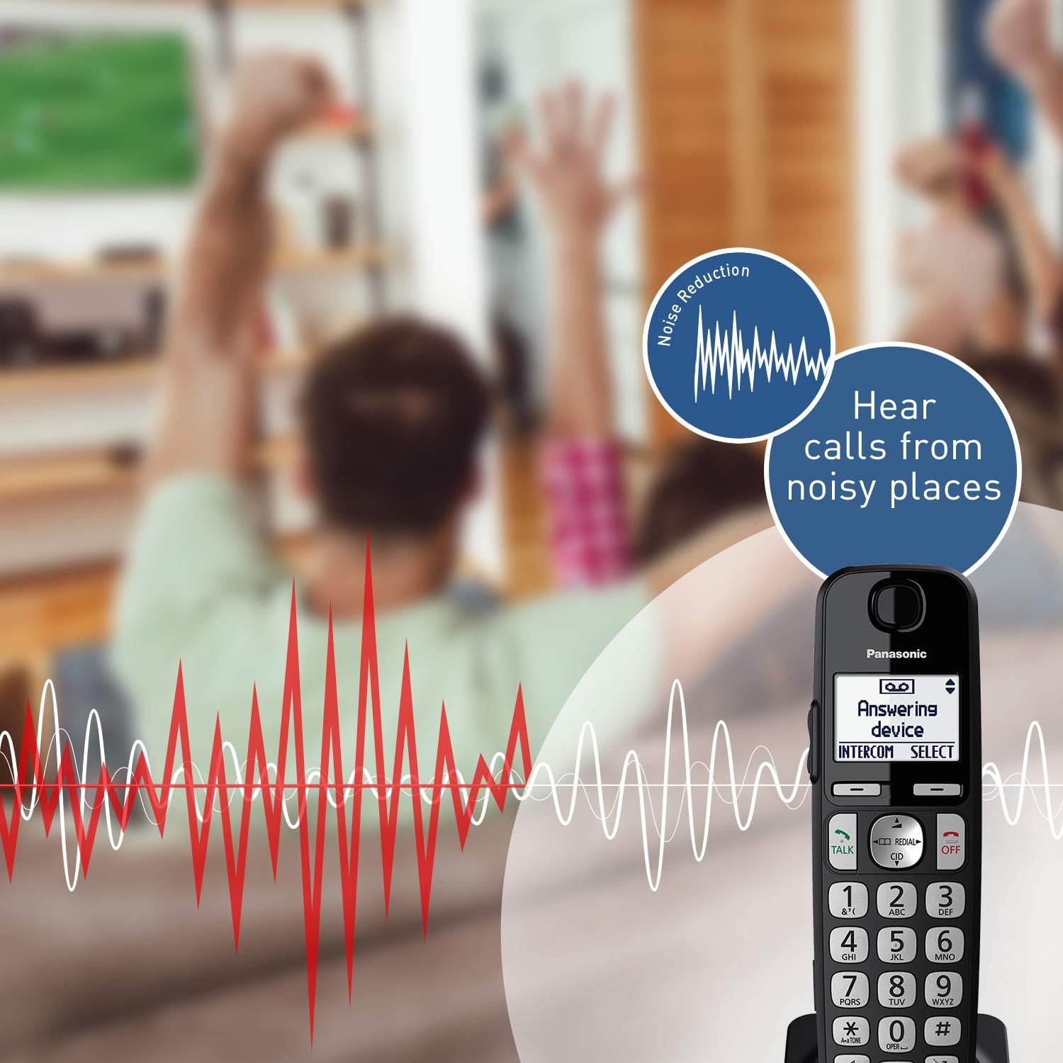 Panasonic DECT 6.0 Expandable Cordless Phone System with Answering Machine and Call Blocking - 3 Handsets - KX-TGE433B (Black): Electronics