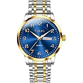 Taxau Watch Men Luxury Classic Fashion Watches for Men Large Face Stainless Steel Waterproof Mens Watches Simple Minimalist Easy Read Analog Quartz Fancy Dress Day Date Watch Relojes para Hombres