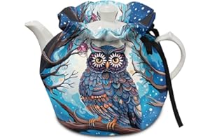 ZUXONGSY Owl Tea Cozy for Teapot Insulated Kettle Kitchen Dust Cover Home Decorative Tea Cosy for Teapot for Party Gifts Tea Cup Warmer Cozy Kitchen Accessory