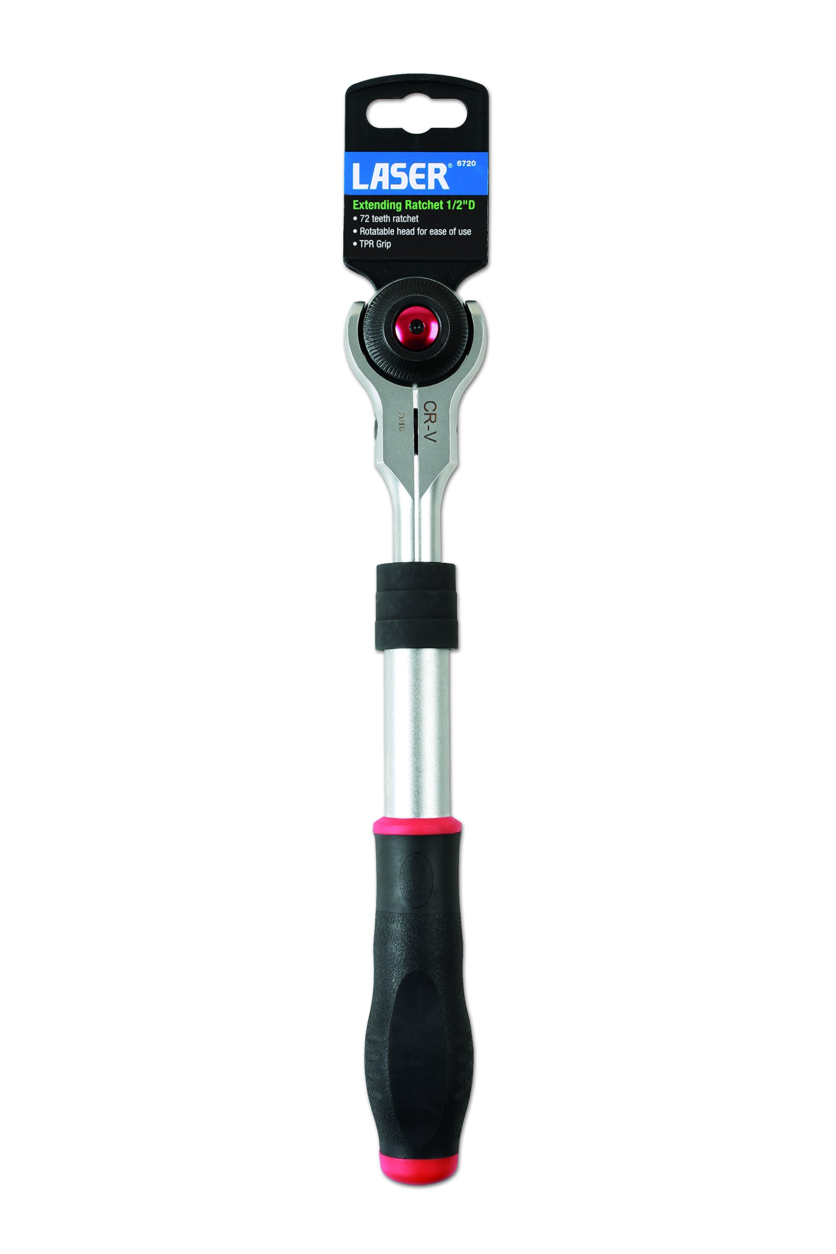 Laser 6720 Extending Swivel Head Ratchet 1/2"D,Silver