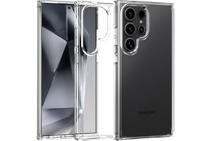 Wiaocit Cover for Samsung Galaxy S24 Ultra Case, Non-Yellowing Hard PC Back, Slim Thin Soft Edge Shockproof Phone Case Accessories for S24 Ultra, Clear