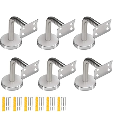 Adjustable Stainless Steel Handrail Bracket (2 Pack) - 304 SS, 7.78" Long, With Base Cover