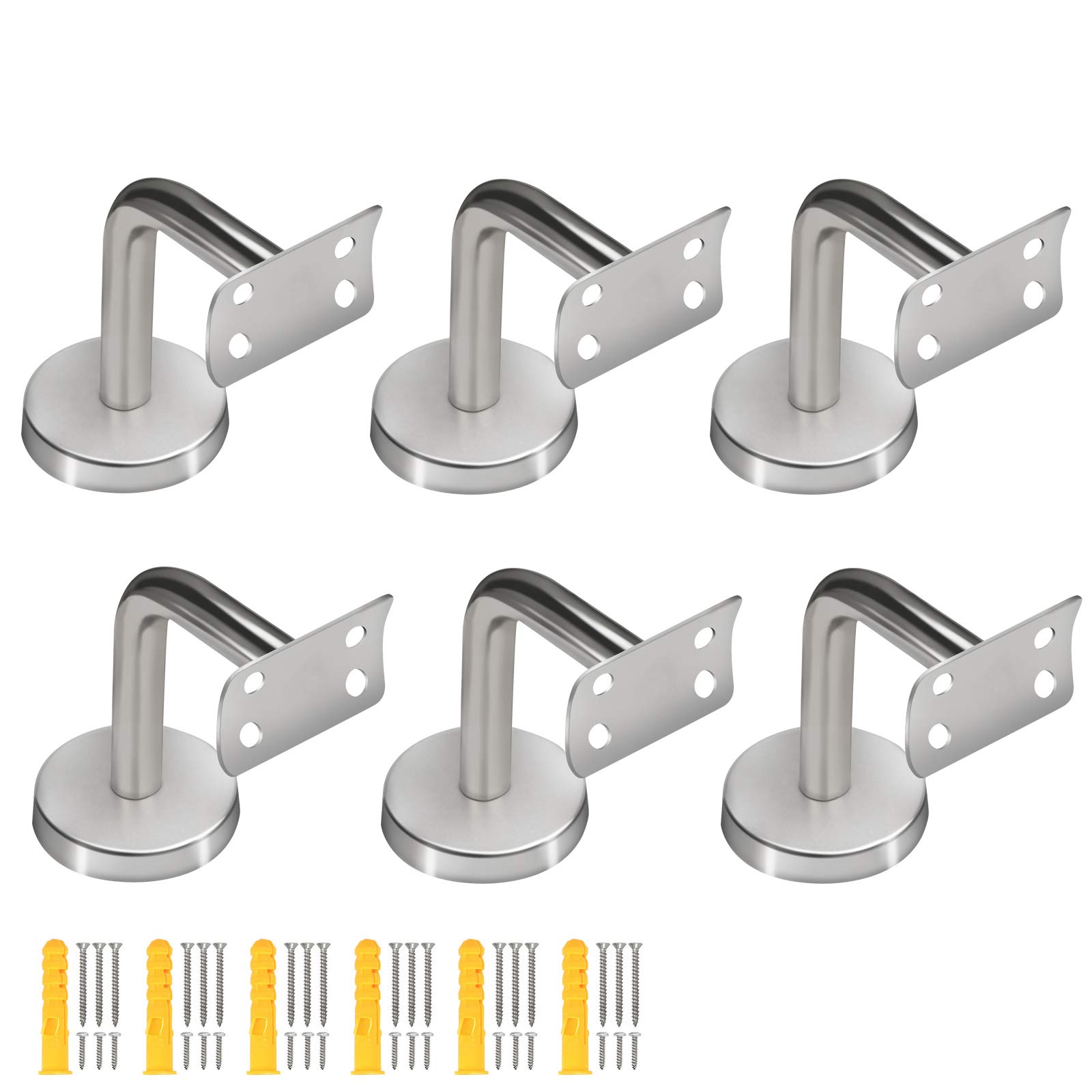 Buy ZOENHOU 6 Pack Stainless Steel Handrail Brackets, Curved Handrail