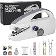 Sewing Machine, Handheld Sewing Machine for Beginners, Two Speed Adjustment Electric Mini Sewing Machine, Easy to Use and Fast Stitch Suitable for Clothes,Fabrics, DIY Home Travel (Grey)