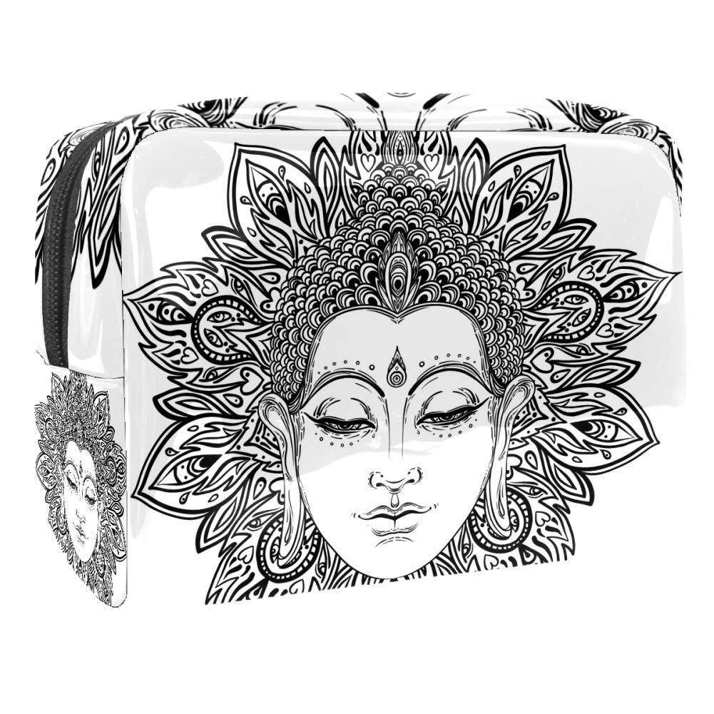 imobaby Buddha Profile Cosmetic Bags PVC Waterproof Makeup Bag Travel Toiletries Handy Pouch Organizer for Women