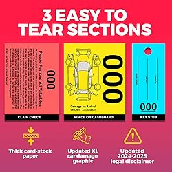 Rio Salto 3 Part Valet Parking Tickets Perforated