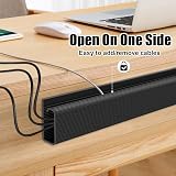 SEGNAYEN Under Desk Cable Management 40cm Black J Channel Kit 2 Pack view 4