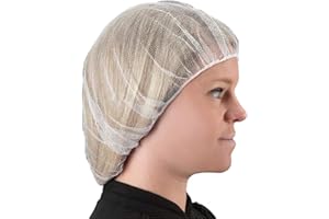 FRONTLINE Hair Nets 100 Pack Premium Invisible Nylon Mesh Hair Cover for Food Service Workers Disposable Cap Elastic Hairnet
