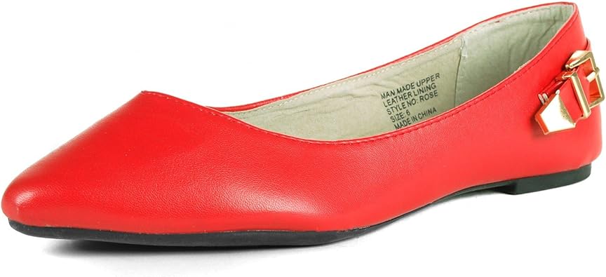 womens red flats