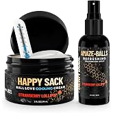 Derm Dude Below-the-Belt Deodorant Bundle | Happy Sack Anti-Chafing Cream 2oz + Amaze Ball Deodorant Spray 2oz | Groin &amp; Sack Odor Control, Sweat Protection, Talc-Free, Aluminum-Free