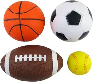 Amazon Com Set Of 4 Sports Balls For Kids Soccer Ball Basketball Football Tennis Ball By Bo Toys Toys Games