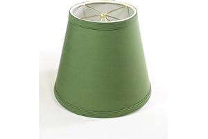 HOMECONCEPT 5x8x7 Empire Linen Edison Clip On Lampshade Kale Green - Perfect for small table lamps, desk lamps, and accent lights -Small, Kale Green
