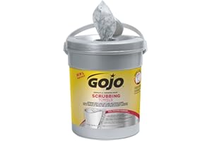 GOJO 639606EA Scrubbing Towels, Hand Cleaning, Silver/Yellow, 10 1/2 x 12, 72/Bucket