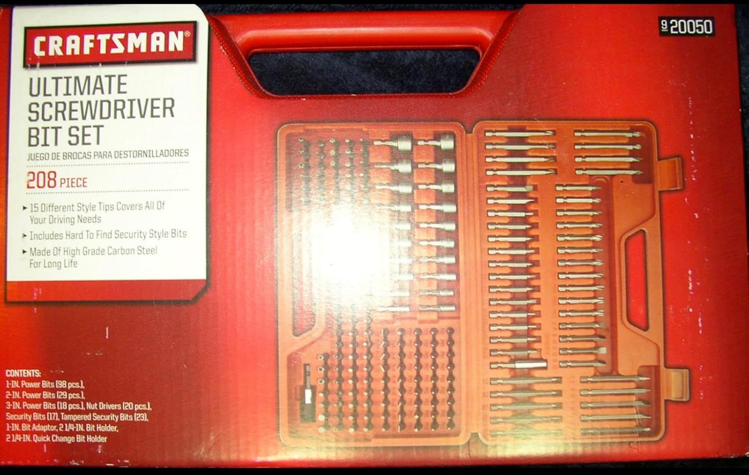 Craftsman Ultimate Screwdriver Bit Set 208 pcs Power Tools Box Case