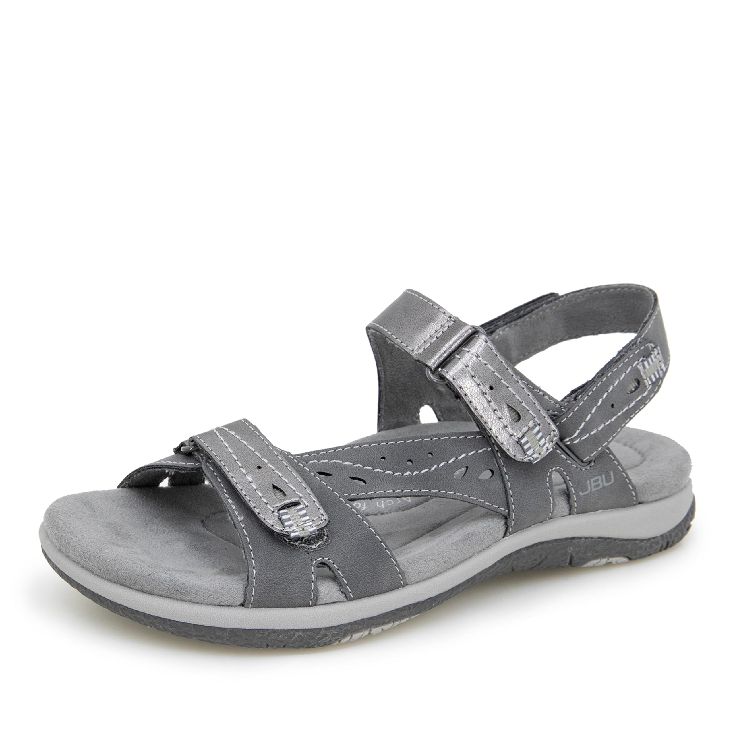JBU Women’s Stephie Vegan Casual Comfort Adjustable Flexible Lightweight Flat Sandal