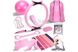 CARDOBIR Pilates Equipment for Women - at Home Pilates Kit 18Pcs with Resistance Bands, Figure 8 Band & More for Full Body Strength, Flexibility & Core Workouts