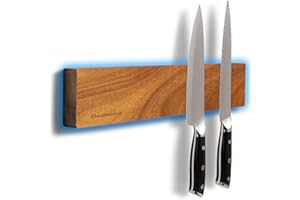 Magnetic Knife Holder for Wall 12 Inch, Acacia Wood Knife Magnetic Strip, Strong Magnet Wall Mount Organizer for Kitchen Uten