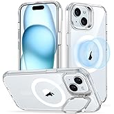 ESR for iPhone 15 Case, Compatible with MagSafe, Built-in Stash Stand Clear Phone Case for iPhone 15, Military-Grade Protection, Magnetic Phone Case, Scratch-Resistant Back Cover,Classic Series,Clear
