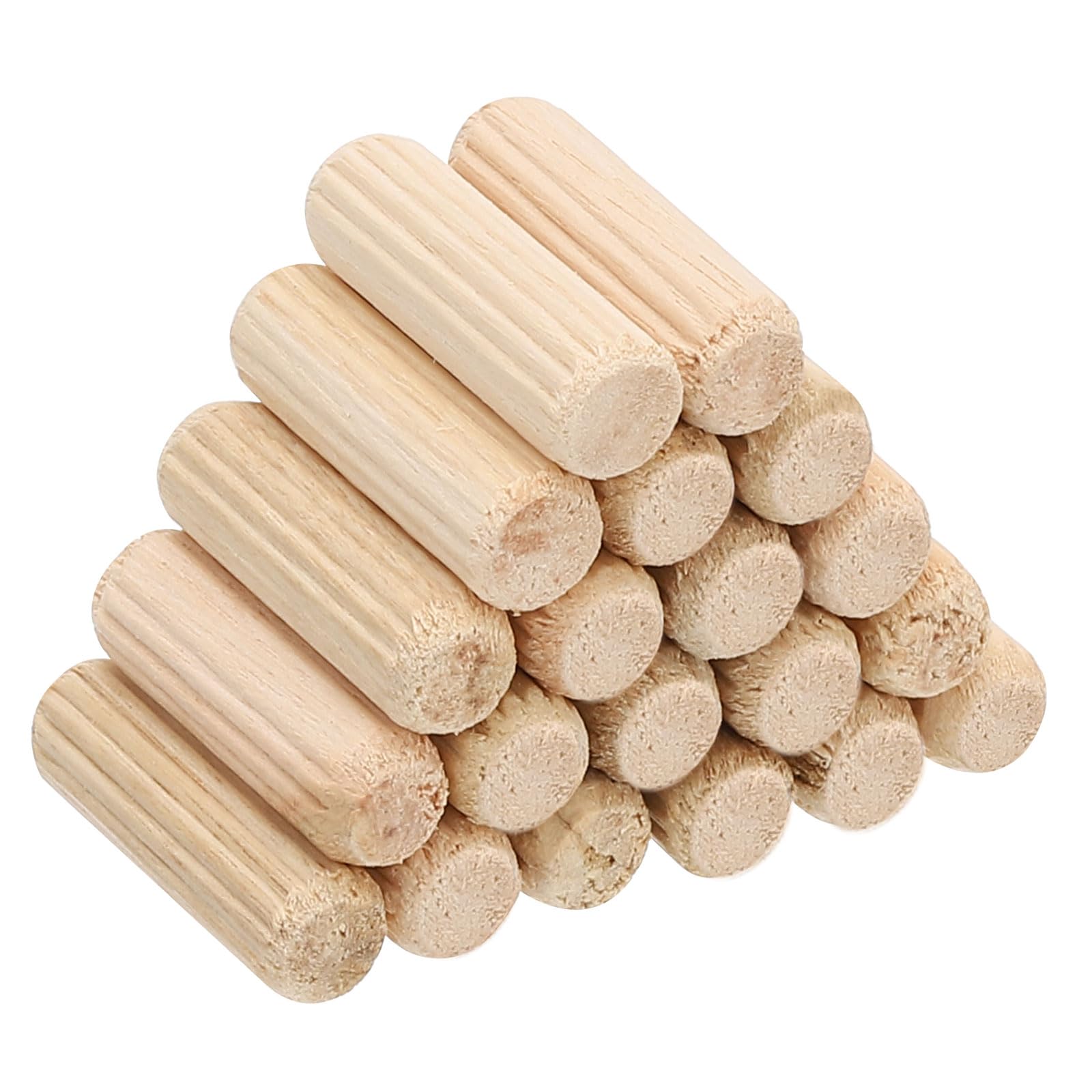 PATIKIL 1/3x1 Wooden Dowel Pins, 100Pack Wood Dried Fluted and Beveled Variety Bucket for DIY Crafts and Home Decor