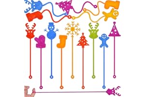 Menzcci 40 Pack Christmas Sticky Hand Toys, 8 Styles Christmas Stocking Tree Hat Glove Deer Snowman Sticky Stretchy Toys for Kids Boys Girls Christmas Stocking Stuffers Christmas Party Favors Gifts