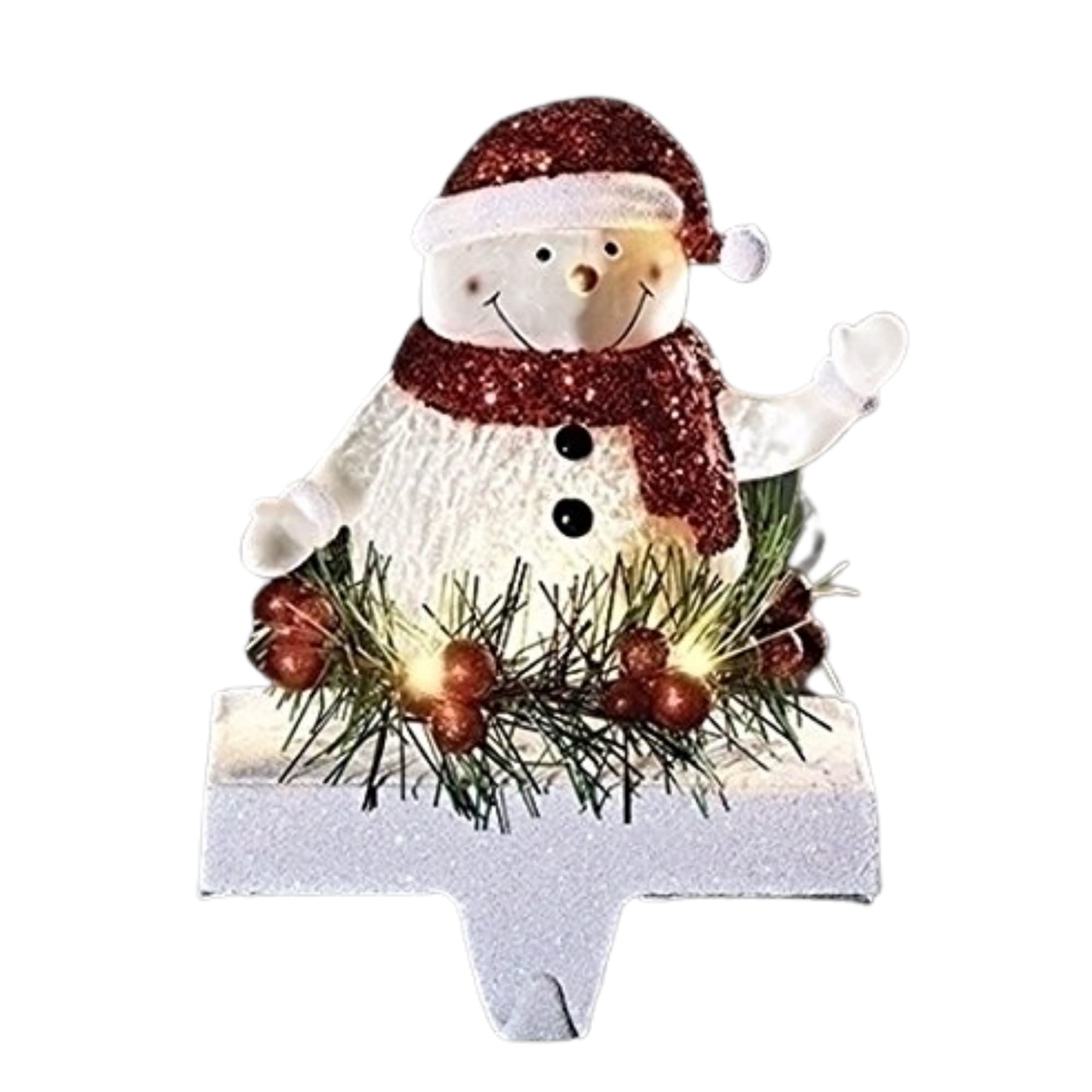 Photo 1 of 7 Inch Tall LED Snowman Stocking Holder