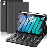 Keyboard Case for iPad mini 7 (A17 Pro) 2024 / iPad mini 6 2021, Detachable Wireless Keyboard, Slim Protective Case with Soft