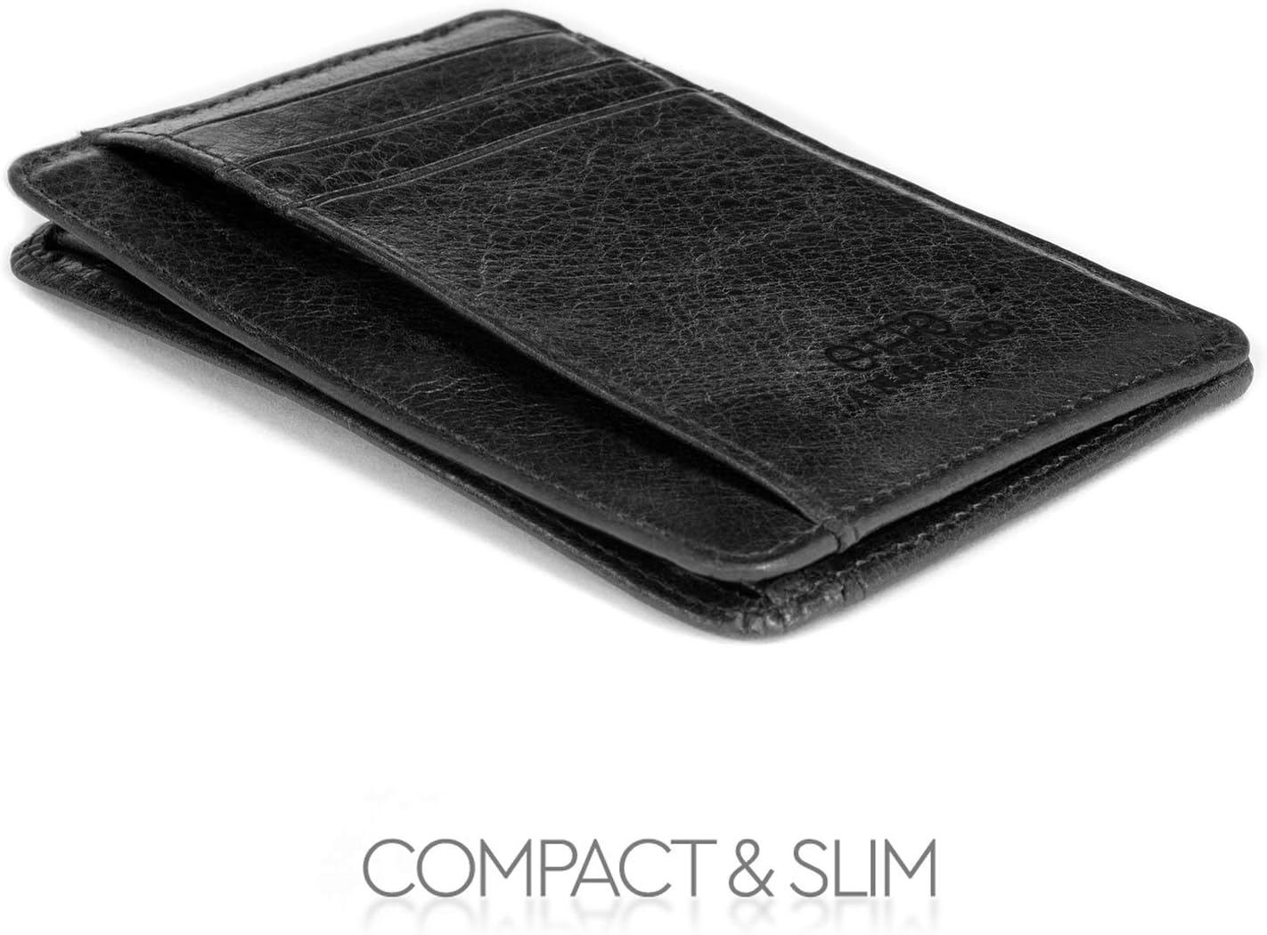 Otto Angelino Genuine Leather Wallet Cardholder Bank Cards, Money, Driver's License - Unisex, Black - Image 4