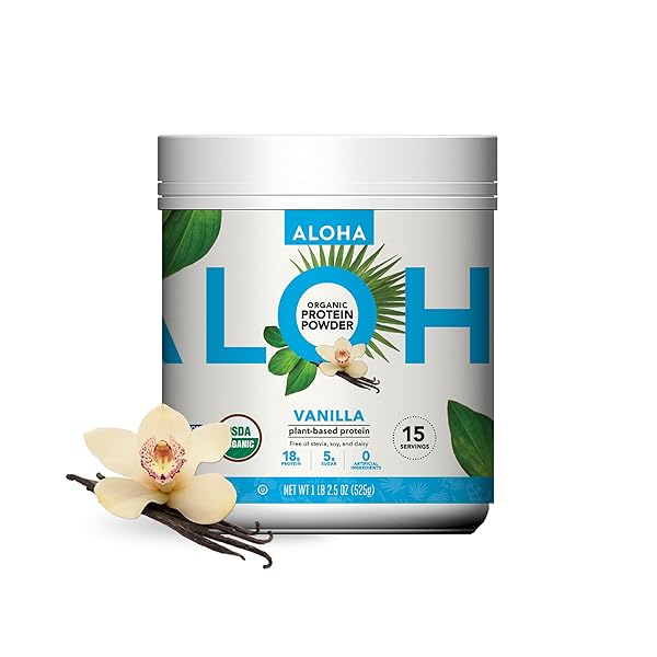 ALOHA ORGANIC PLANT BASED PROTEIN POWDER, STEVIA FREE,...