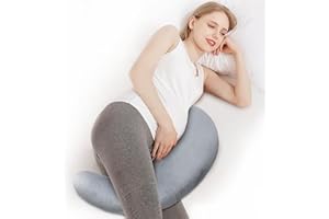 HOMCA Pregnancy Pillows for Sleeping Comma- Shape, Memory Foam Maternity Pillow, Body Pillow for Legs, Knees, Belly Support for Pregnant Women Belly Wedge Pillow with Washable Cover
