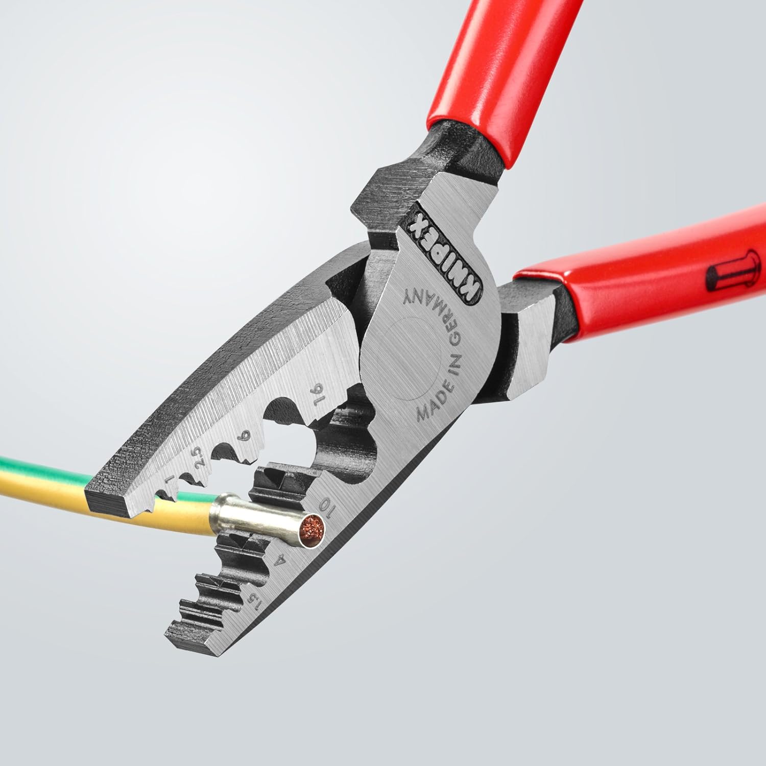 KNIPEX Crimping Pliers for Wire Ferrules with Plastic Coating 180 mm, 97 71 180, Multi Color, 0,25 - 2,5 mm - Image 5