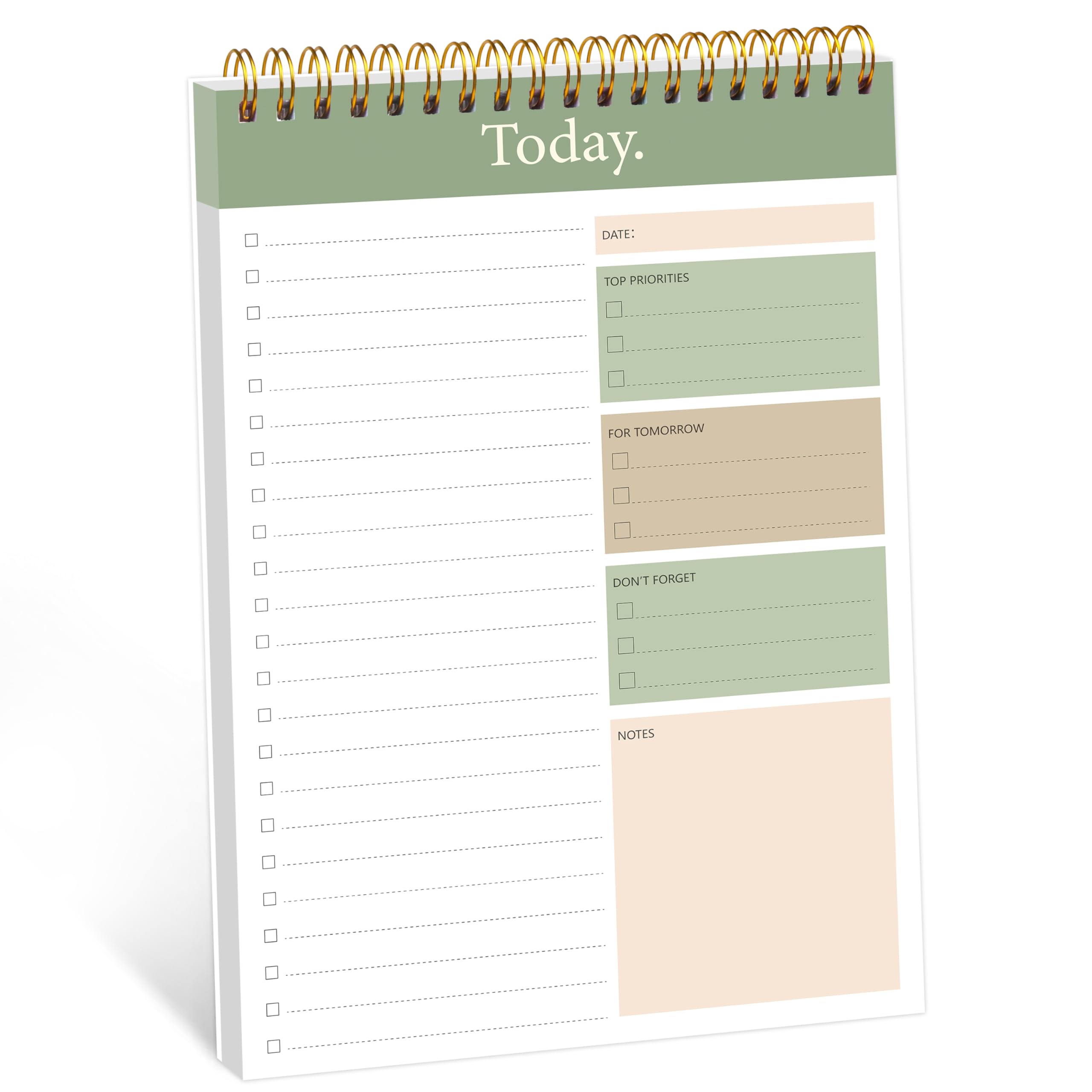 Photo 1 of To Do List Notepad - Daily Planner Notepad Undated 52 Sheets Tear Off, 6.5" x 9.8" Checklist Productivity Organizer with Hourly Schedule for Tasks (Dark green)