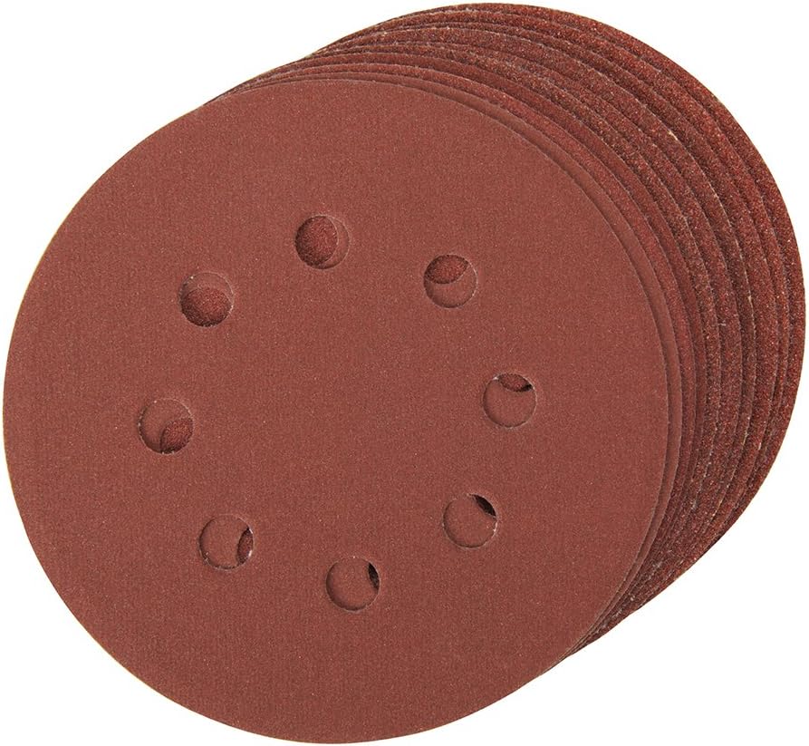 Silverline 479349 Hook and Loop Discs Punched 125 mm 10pce 125 mm 4 x 60, 2 x 80, 120, 240G