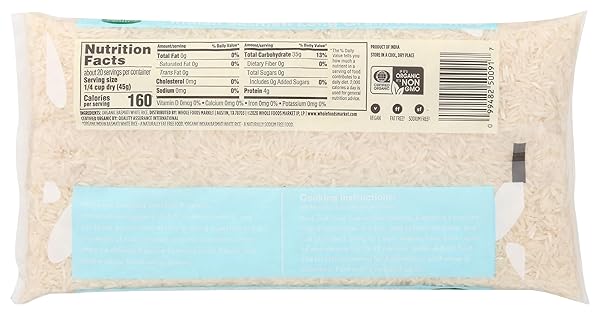 365 BY WHOLE FOODS MARKET, ORGANIC WHITE BASMATI INDIAN RICE, 32 OUNCE