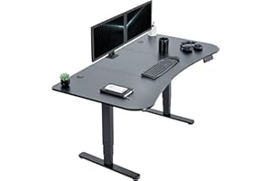 VIVO Electric 63 x 32 in Dual Motor Standing Desk, Memory Height Adjustment, 2B Series, Black Carbon Fiber Top Black Frame, DESK-KIT-2B1R