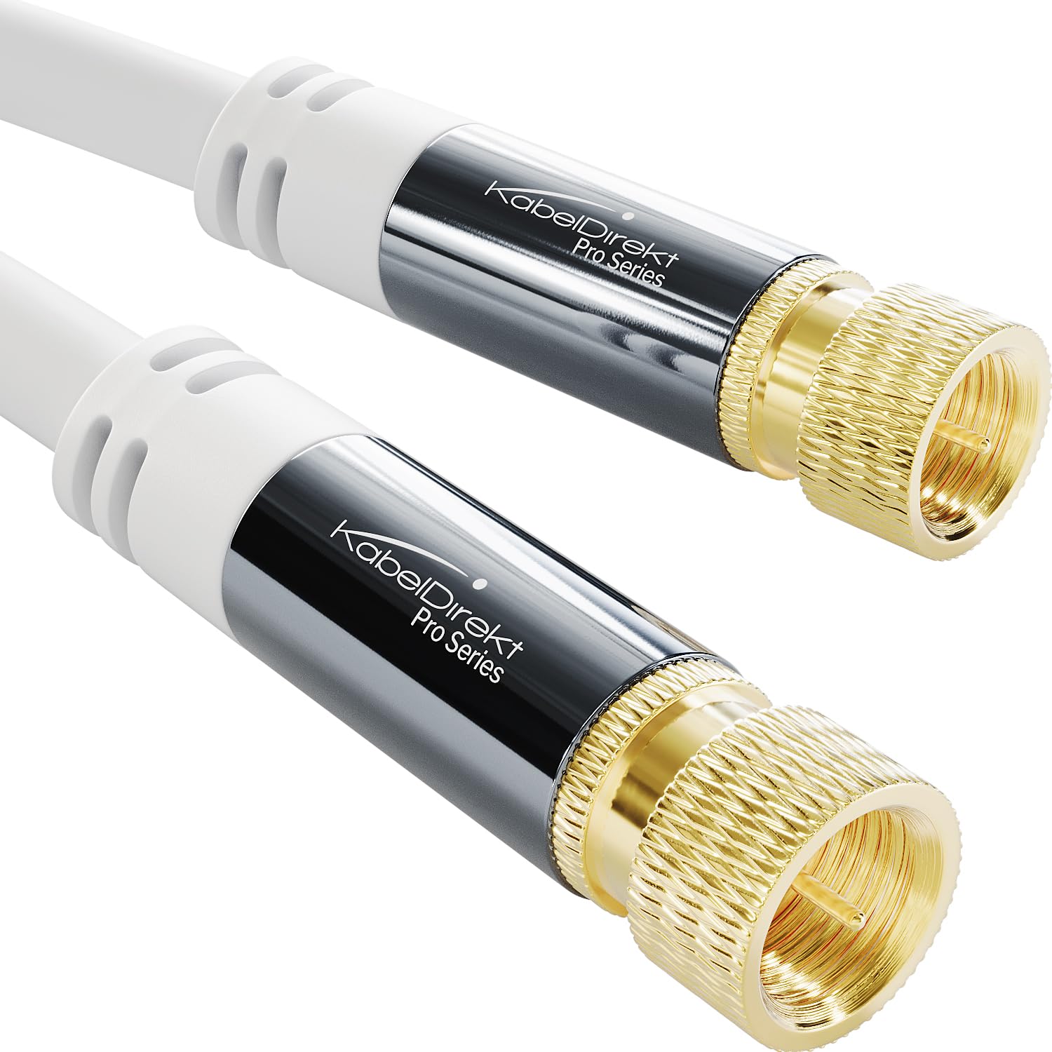 KabelDirekt – SAT Cable – Coaxial, Internet & Satellite TV/Aerial Cable with F-Connector, Metal Plug – Designed in Germany – 15m (Radio, DVB-T2, DVB-C, DVB-S2 – white)