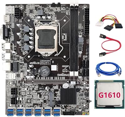 Lodokdre B75 Mining Motherboard LGA1155 12PCIE DDR3 G1610 CPU+Cable+Network