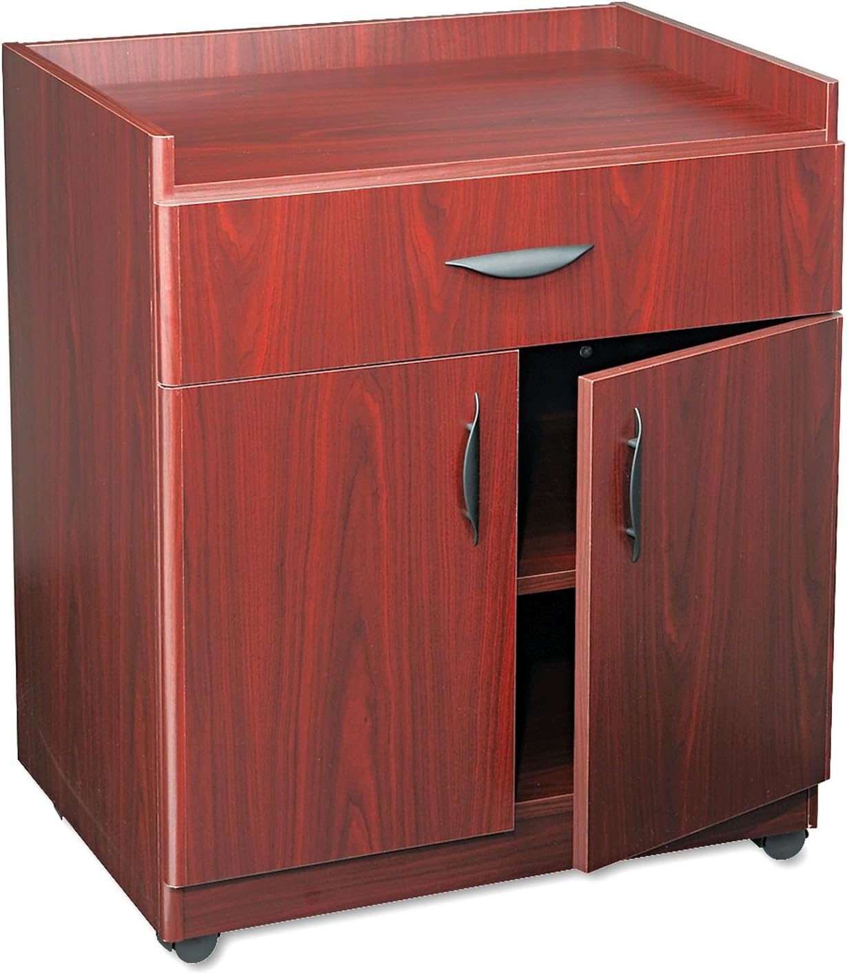 Safco Products Deluxe Mobile Machine Stand, Mahogany: Furniture & Decor