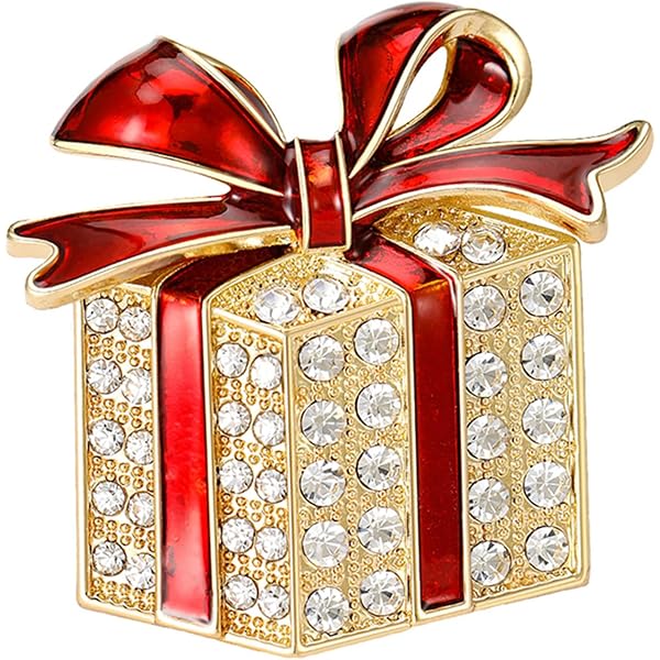 Snowman Skiing Christmas Brooch Pin - Rhinestone Crystal Snowflake Design, Gold Plated, 24.5x34mm - View #8