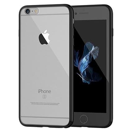 JETech Apple iPhone 6 Case 4.7" Bumper Cover Shock-Absorption Bumper and Anti-Scratch Clear Back for iPhone 6/6s 4.7 Inch (Black)